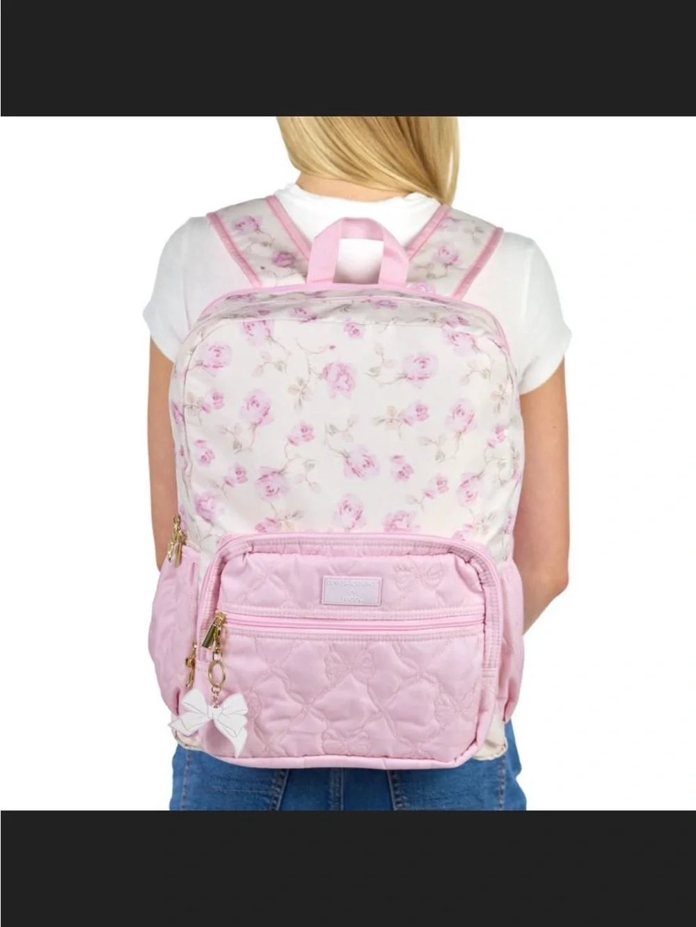 LoveShackFancy x Target - Yoobi Ribbon Rosa Backpack Sterling Dusk